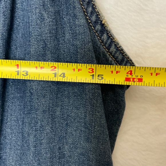 Free People Denim Maxi Dress Vintage Button Down Sleeveless Sz 12 - Picture 8 of 13